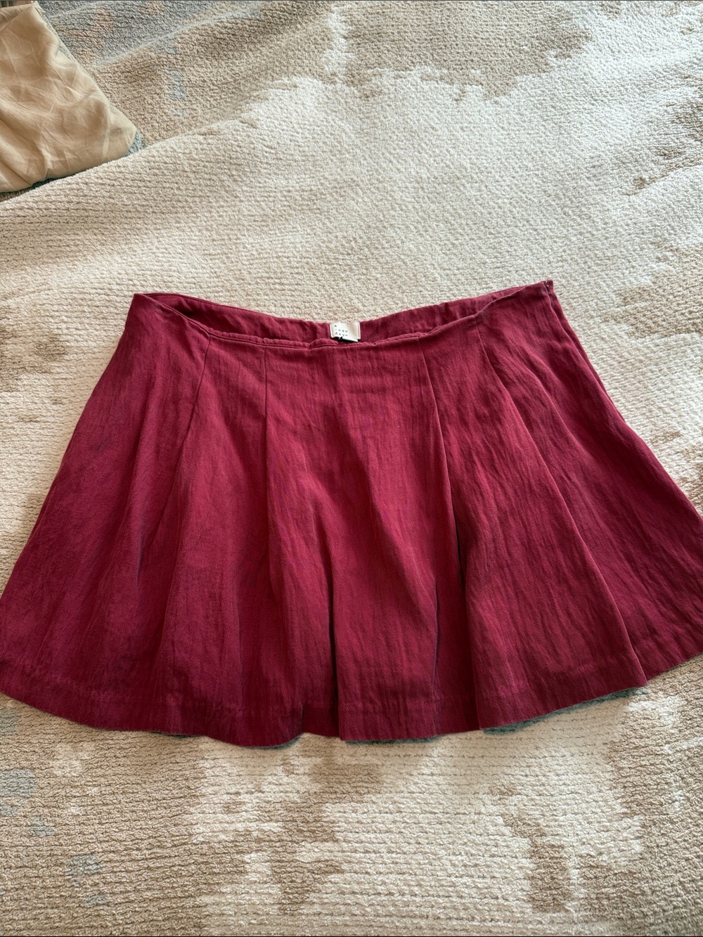 Women's Wine Red Flared Skort